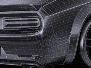 Dodge Challenger SRT Hellcat 2019 lowpoly 3D Model