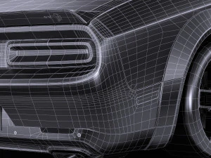Dodge Challenger SRT Hellcat 2019 lowpoly 3D Model