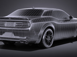 Dodge Challenger SRT Hellcat 2019 lowpoly 3D Model