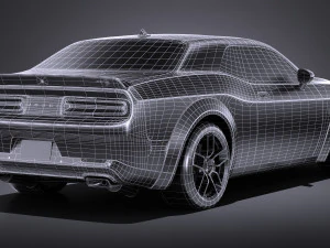 Dodge Challenger SRT Hellcat 2019 lowpoly 3D Model
