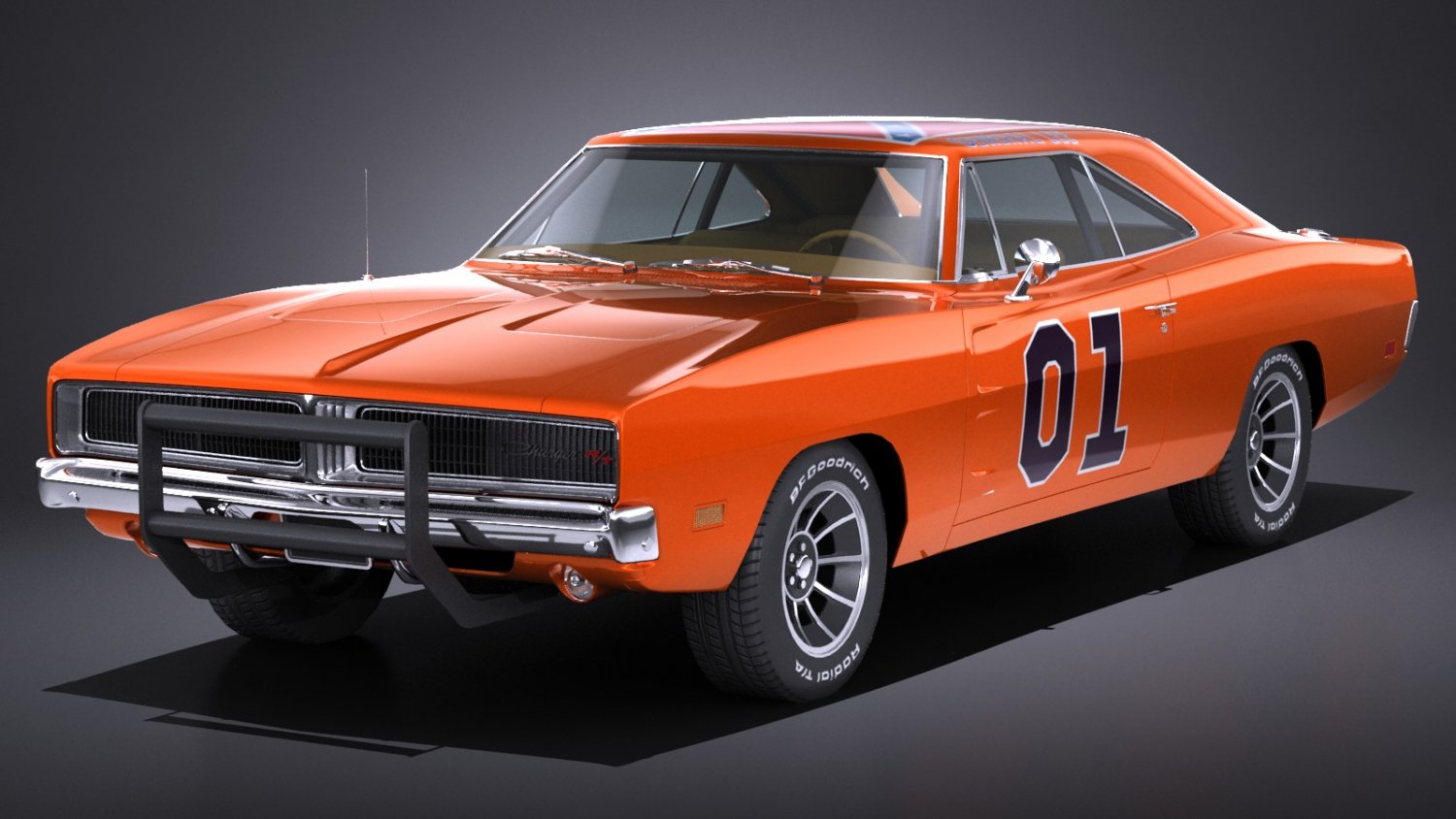 Lowpoly Dodge Charger 1969 General Lee 3d Model In Classic