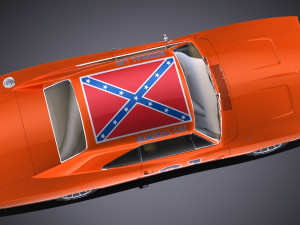 Dodge Charger 1969 General Lee lowpoly 3D मॉडल