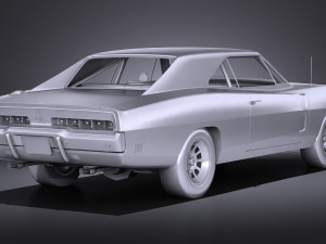 Dodge Charger 1969 General Lee lowpoly 3D मॉडल