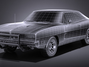 Dodge Charger 1969 General Lee lowpoly 3D मॉडल