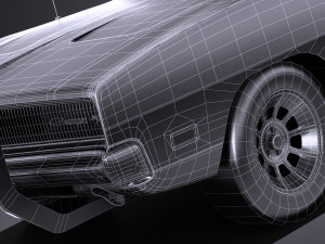 Dodge Charger 1969 General Lee lowpoly 3D मॉडल