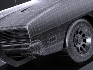 Dodge Charger 1969 General Lee lowpoly 3D Model