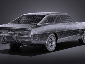 Dodge Charger 1969 General Lee lowpoly 3D मॉडल
