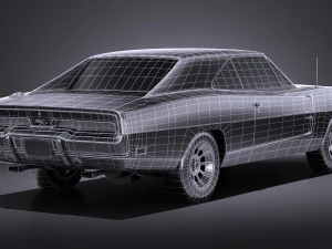 Dodge Charger 1969 General Lee lowpoly 3D Model