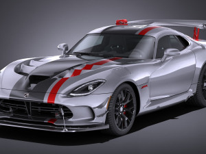 Dodge Viper ACR 2016 Lowpoly 3D 모델