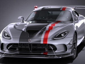 Dodge Viper ACR 2016 Lowpoly 3D-Modell