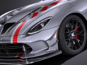Dodge Viper ACR 2016 Lowpoly 3D-Modell