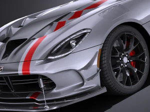 Dodge Viper ACR 2016 Lowpoly 3D Model