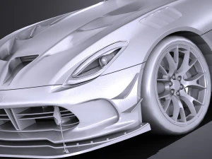 Dodge Viper ACR 2016 Lowpoly 3D Model