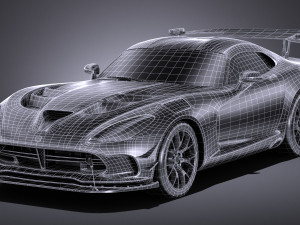 Dodge Viper ACR 2016 Lowpoly 3D-Modell
