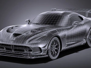 Dodge Viper ACR 2016 Lowpoly 3D Model