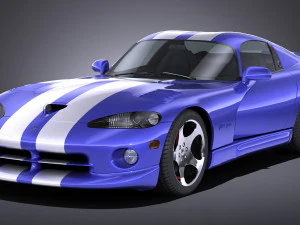 डॉज वाइपर जीटीएस 1996 लोपोली 3D मॉडल