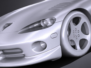 Dodge Viper GTS 1996 lowpoly 3D 模型
