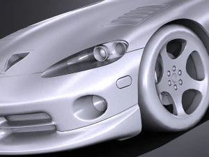 Dodge Viper GTS 1996 lowpoly 3D Model