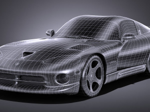Dodge Viper GTS 1996 lowpoly 3D 模型