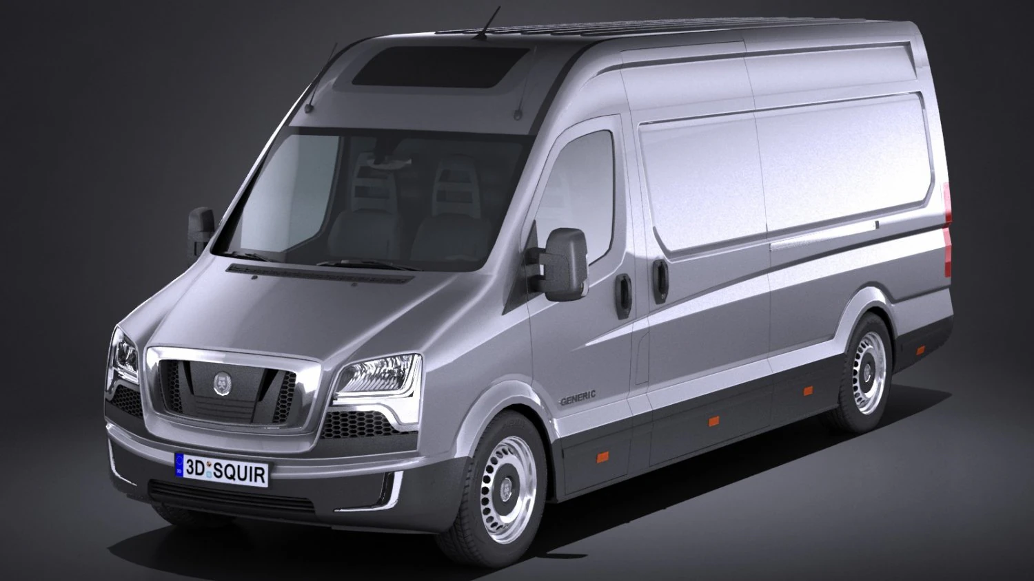 Generic Big Van 2016 lowpoly 3D Model .c4d .max .obj .3ds .fbx .stl .blend 