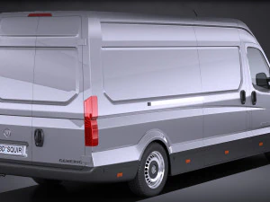 Generic Big Van 2016 lowpoly 3D Model