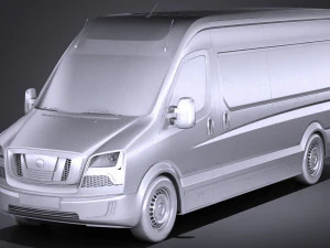 Generic Big Van 2016 lowpoly 3D Model