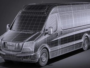 Generic Big Van 2016 lowpoly 3D Model