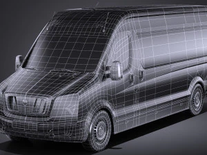 Generic Big Van 2016 lowpoly 3D Model