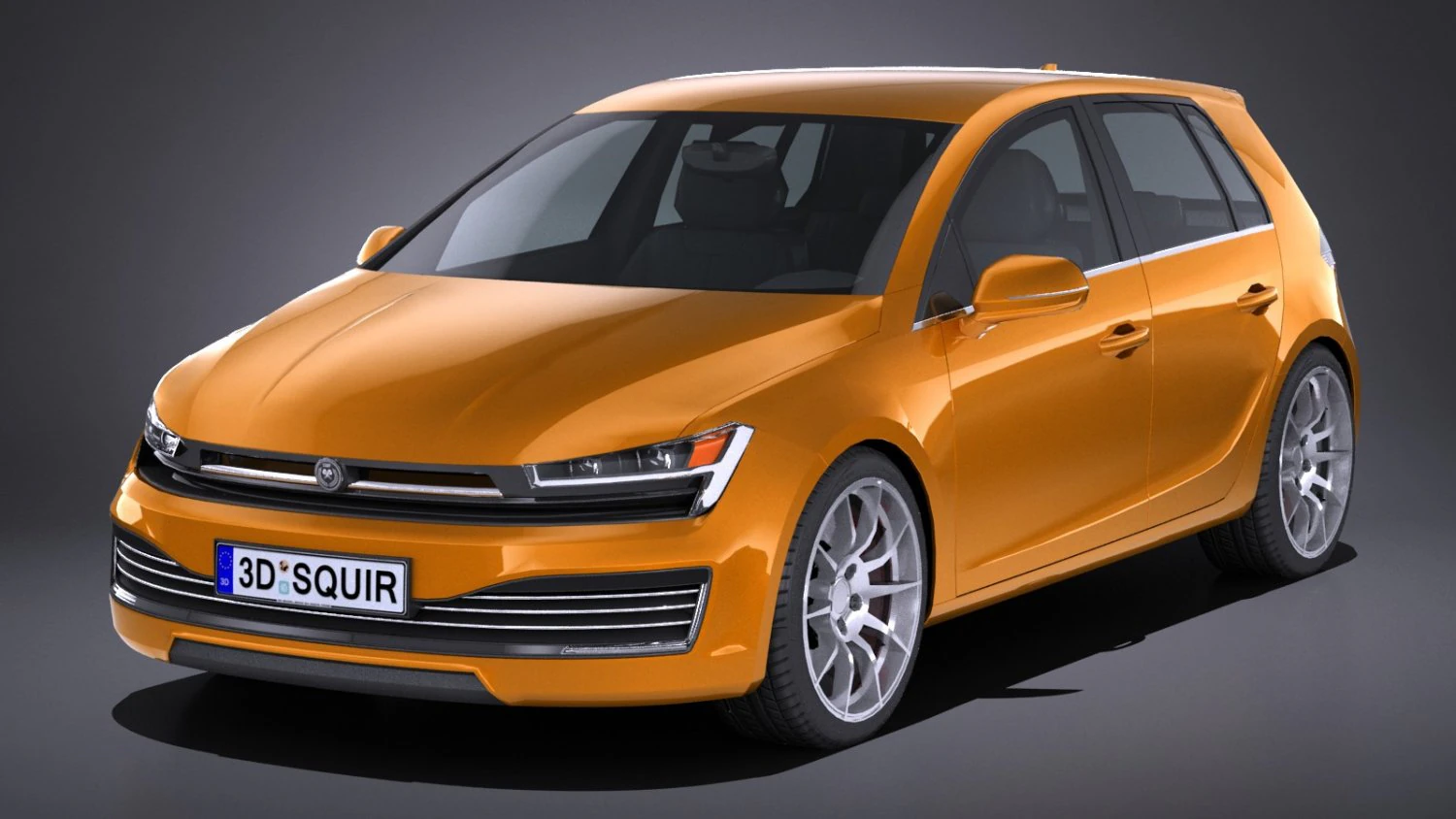 Generic Hatchback 2017 lowpoly 3D Model .c4d .max .obj .3ds .fbx .stl .blend 