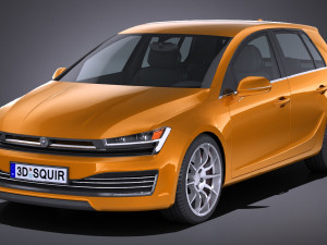 Generic Hatchback 2017 lowpoly 3D 模型
