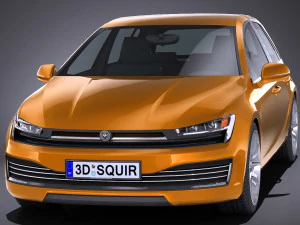 Generic Hatchback 2017 lowpoly 3D Model