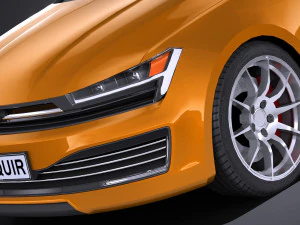 Generic Hatchback 2017 lowpoly 3D Model