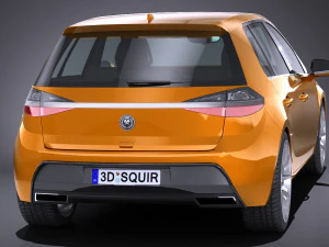 Generic Hatchback 2017 lowpoly 3D Model