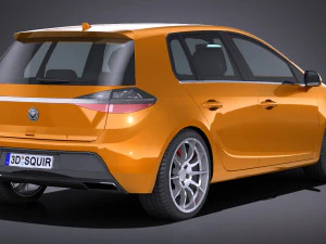 Generic Hatchback 2017 lowpoly 3D Model