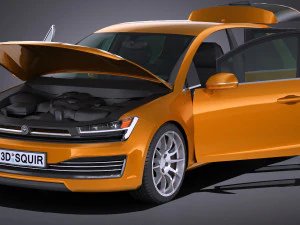 Generic Hatchback 2017 lowpoly 3D Model