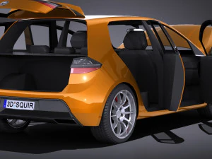 Generic Hatchback 2017 lowpoly 3D Model