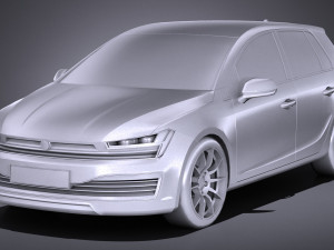 Generic Hatchback 2017 lowpoly Modelo 3D