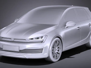 Generic Hatchback 2017 lowpoly 3D Model