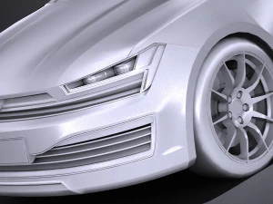 Generic Hatchback 2017 lowpoly 3D Model