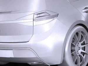 Generic Hatchback 2017 lowpoly 3D Model