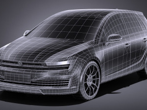 Generic Hatchback 2017 lowpoly Modelo 3D