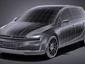 Generic Hatchback 2017 lowpoly 3D Model