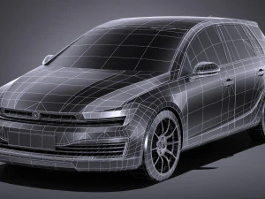 Generic Hatchback 2017 lowpoly 3D Model