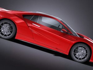 Honda NSX 2018 lowpoly 3D Modell
