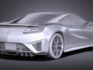 Honda NSX 2018 lowpoly 3D Modell