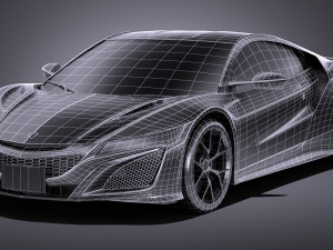 Honda NSX 2018 lowpoly 3D Modell