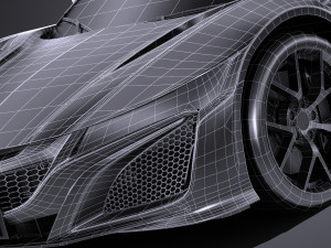 Honda NSX 2018 lowpoly 3D Modell