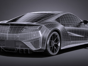 Honda NSX 2018 lowpoly 3D Modell