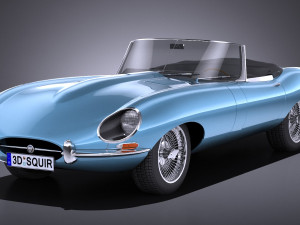 lowpoly jaguar e-type 1962 3D Model