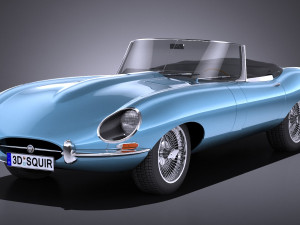 Jaguar E-type 1962 lowpoly 3D Model